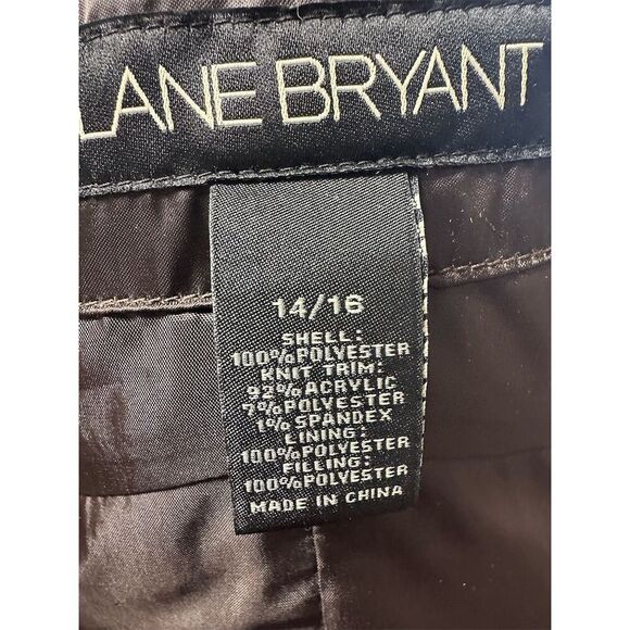 Lane Bryant Womens Vest  Size 14/16 Brown Chocolate Quilted Puffer Vest Winter - Picture 4 of 6
